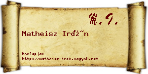 Matheisz Irén névjegykártya